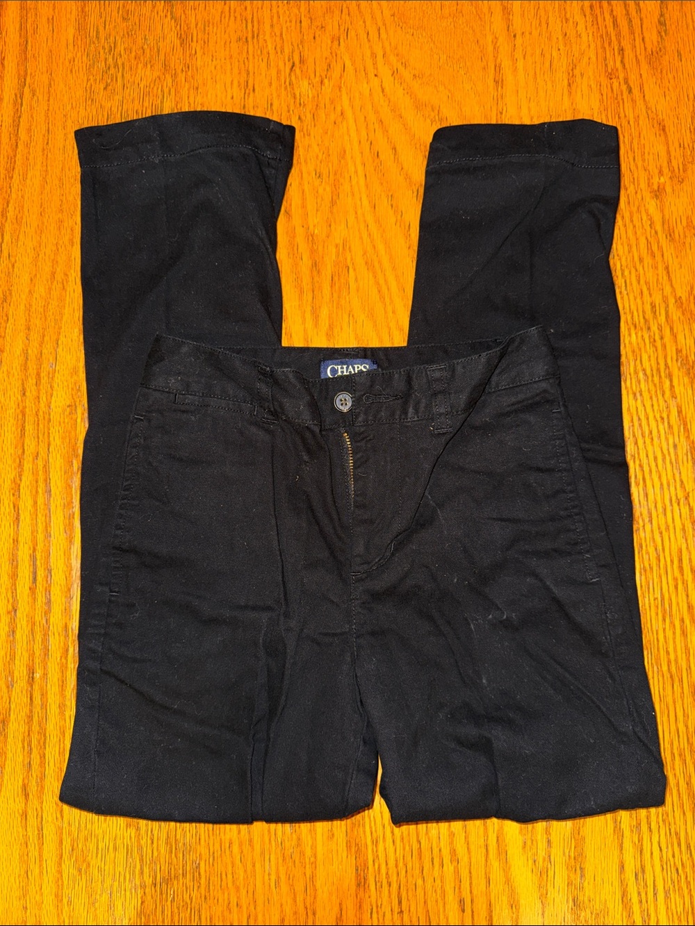 Chaps Kids Black Straight-Leg Pants